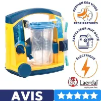 Aspirateur mucosités LSU avec écran, vide réglable, 1000 ml