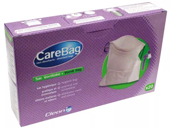 Sac vomitoire Care Bag avec tampon super absorbant - Boîte de 20