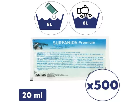 Surfanios Premium - Dose de 20 ml - Lot de 500