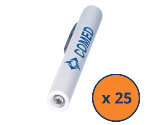 Lampe stylo jetable pour examen médical - Lot de 25