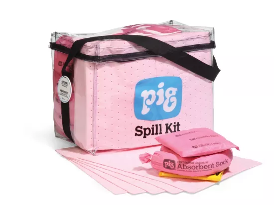 Kit d'absorbants PIG® Clear Cube pour produits chimiques