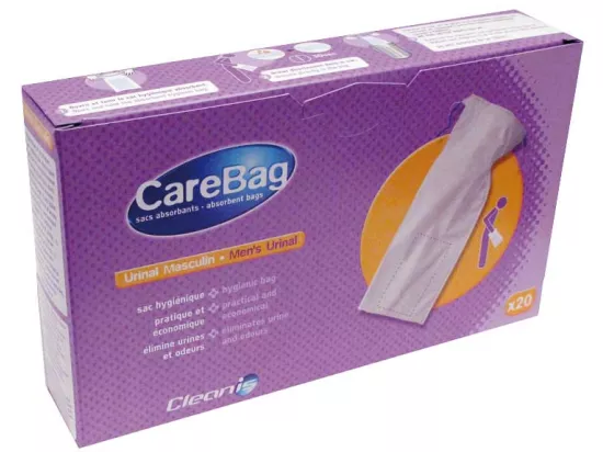 Carebag Sac urinal masculin avec substance absorbante - Boîte de 20