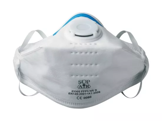 Masque de protection pliable à soupape de type FFP3D NR SL - Lot de 20