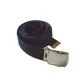 Ceinture pompier en sangle marine 33 mm avec boucle et embouts nickel blanc.