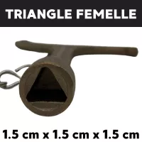 Clé triangle pompier 11mm avec mousqueton en bronze