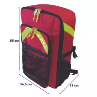 Sac à dos rouge de secours Nylon Cordura 55x34,5x22cm 35L livré avec accessoires