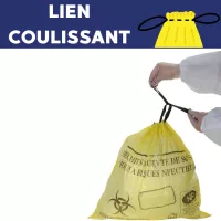 Sac dasri jaune poubelle pour déchets infectieux - Lot de 25