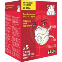 Masque FFP3 avec coque et valve - Boîte de 5