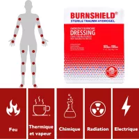 Compresse pour brulure hydrogel Burnshield - Lot de 5