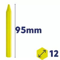 Craie de marquage jaune luminescente - Boite de 12
