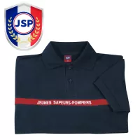 Polo JSP jeune sapeur pompier bleu marine 100% coton