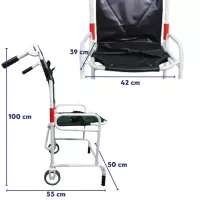 Chaise portoir d'ambulance 2 roues conforme EN1865