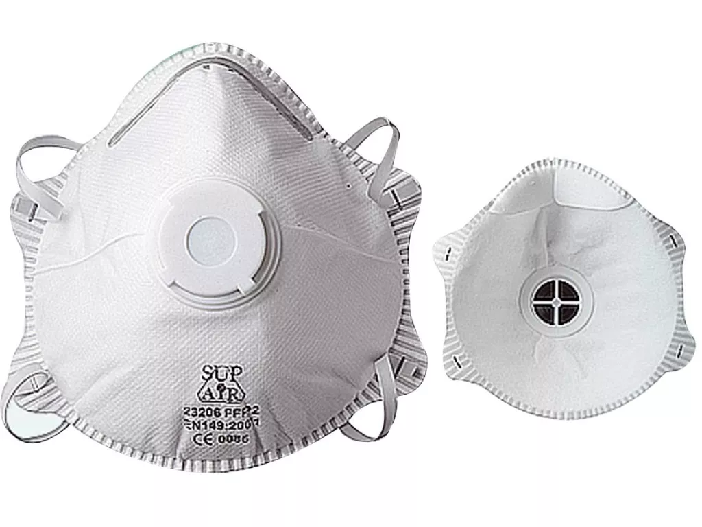 Masque FFP2 coque avec soupape et filtre charbon, Protection respiratoire