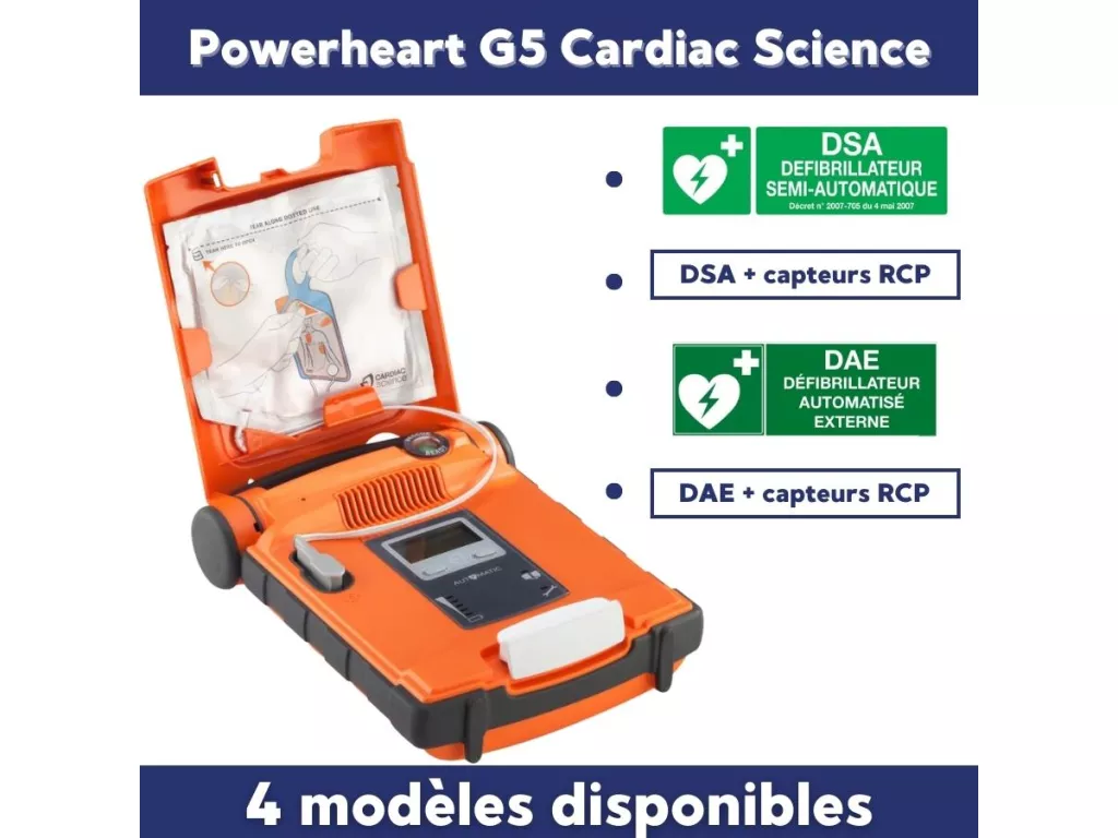 Défibrillateur Powerheart G5 - Défibrillateur DAE - SMSP