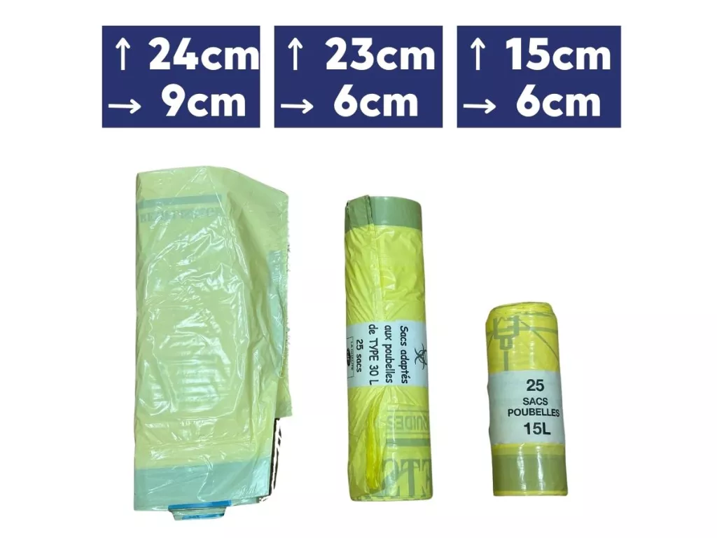 Sacs poubelle pour déchets compostables 30 L verts, lot de 250