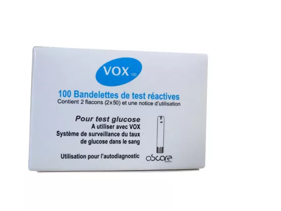 Bandelettes pour glucomètre VOX - Boite de 100