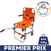 Chaise portoir d'évacuation 2 ou 4 roues pour personnes handicapées et PMR
