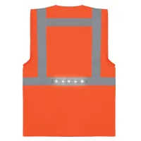 Gilet haute visibilité orange avec LED et poches