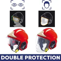 casque pompier gallet f1xf msa avec double protection faciale