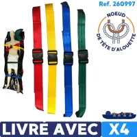 matelas coquille livré avec 4 sangles