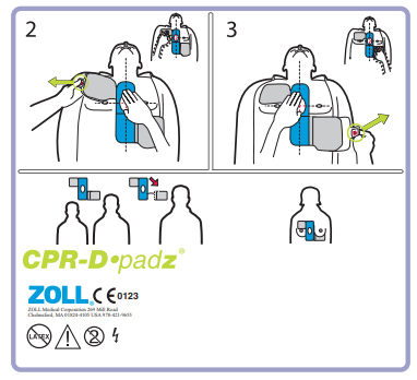 Mise en place electrodes adultes CPRD AED PLUS ZOLL